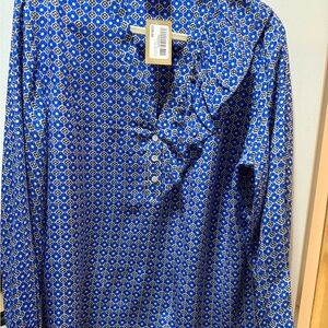 Stylish Blue Patterned women’s blouse- Rungolee